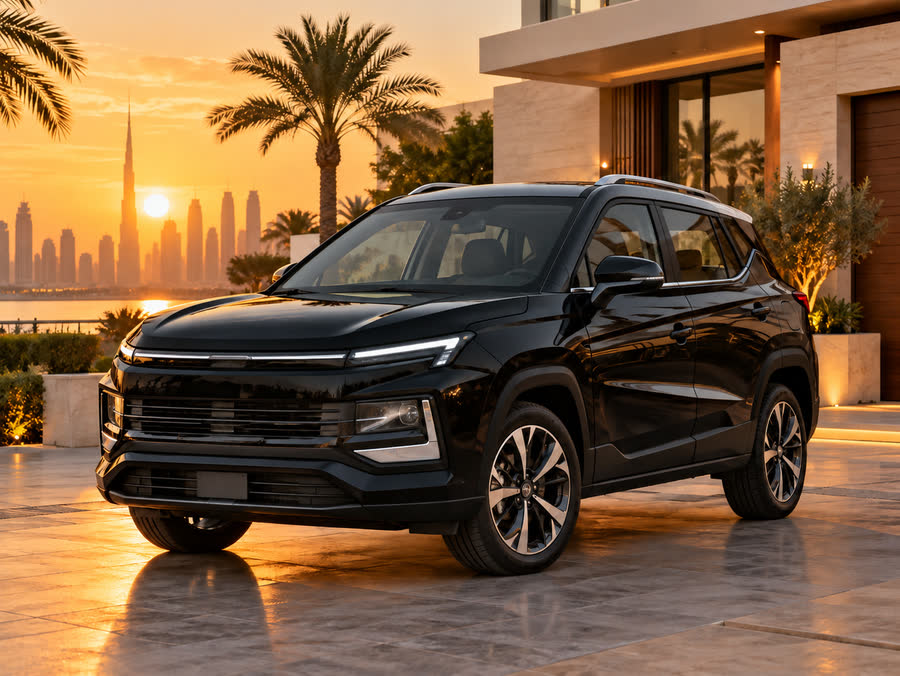 JAC JS4 at sunset in Dubai