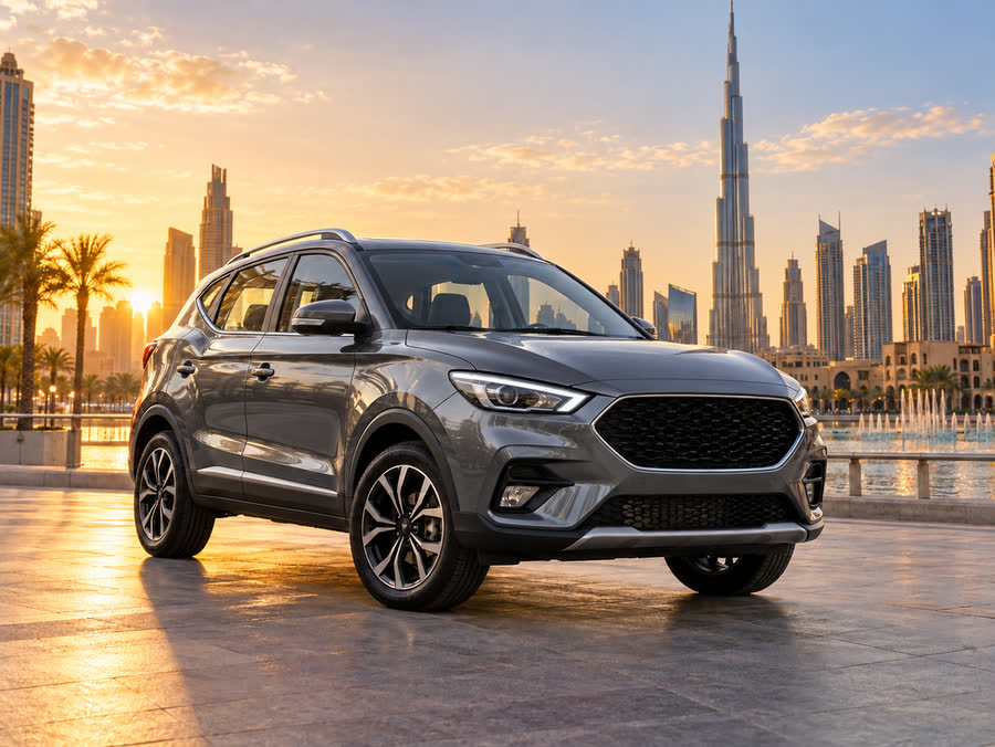MG ZS at sunset in Dubai